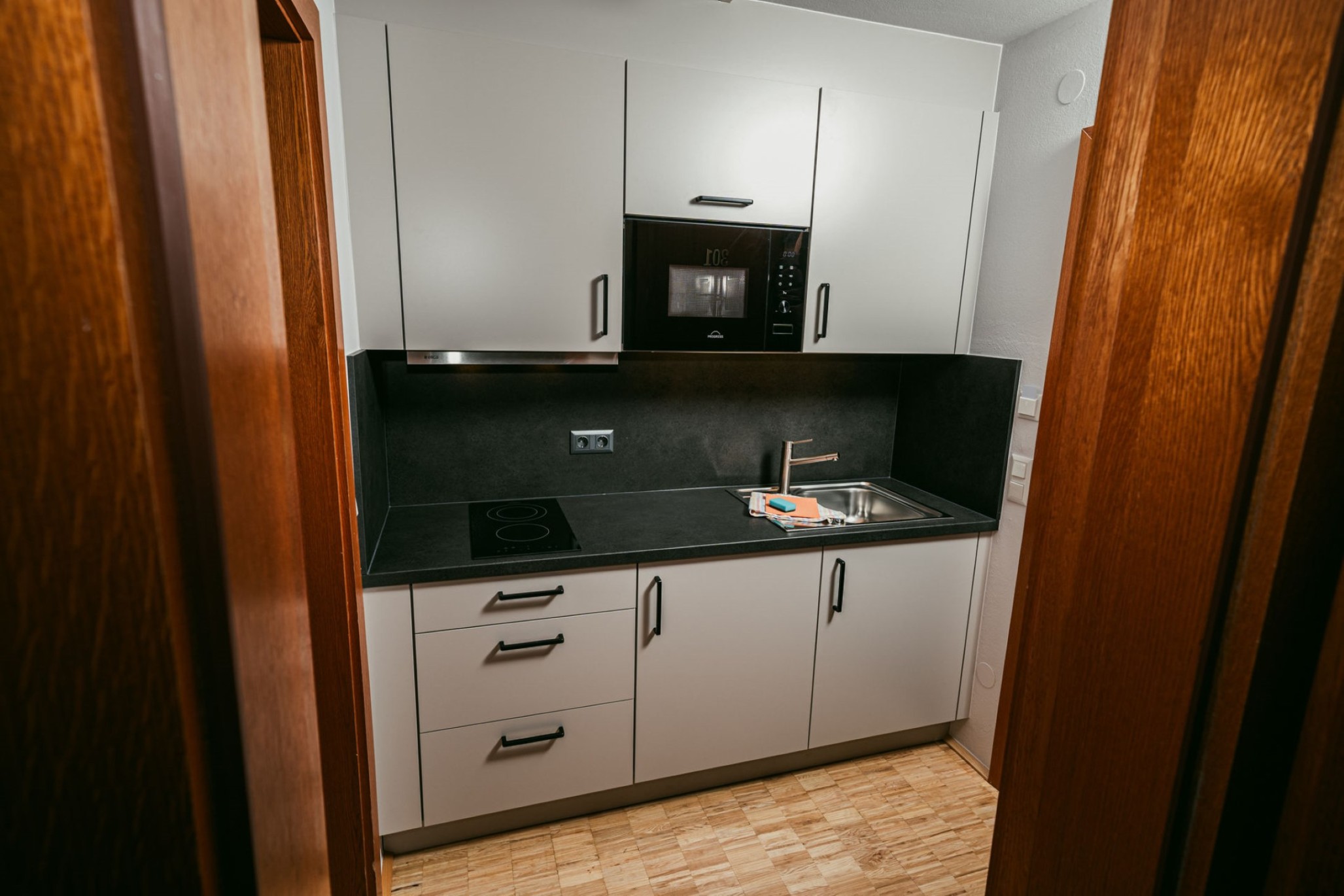 Küche in der Ferienwohnung Typ A im Apparthotel Samson in Obertauern