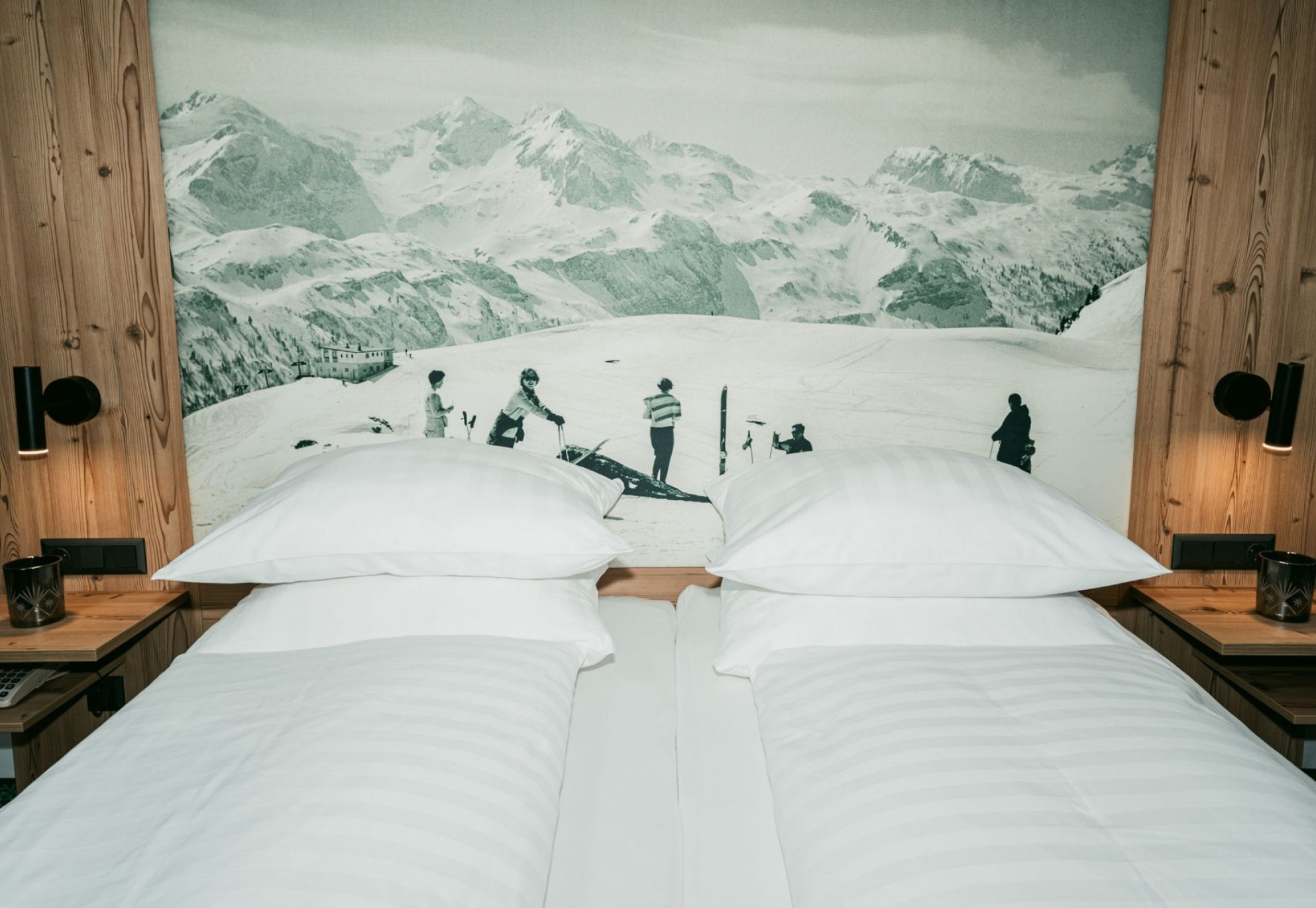 Doppelbett im Komfortzimmer Standard im Samson in Obertauern